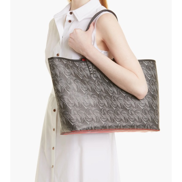 Brand NWT Christian Louboutin Cabata Monogram Toile Large Tote Bag and Pouch - Picture 3 of 15